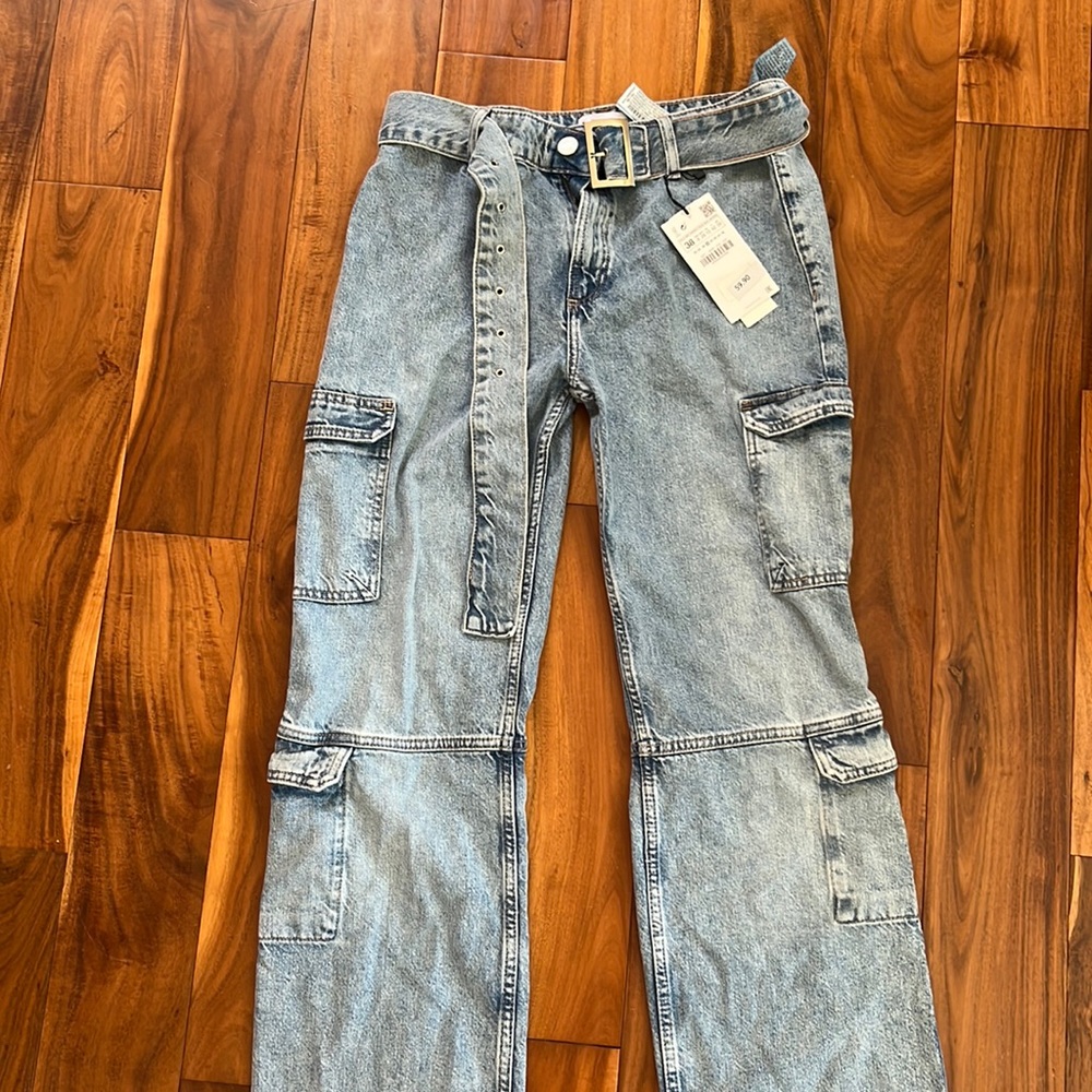Zara cargo jeans with belt